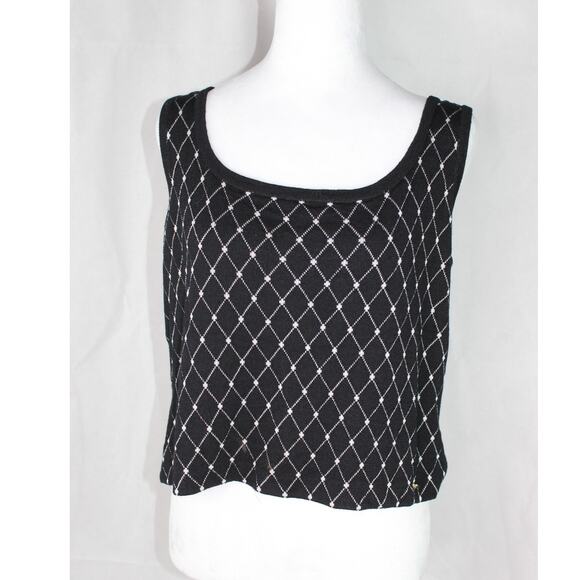 St. John Sport by Marie Gray tank top argyle knit scoop neck Medium - Picture 1 of 8